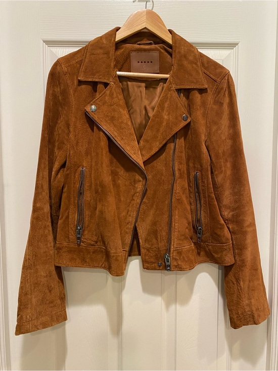 Blank NYC Jackets & Blazers - BlankNYC Whisky-Brown Suede Moto Jacket Size M Excellent Condition